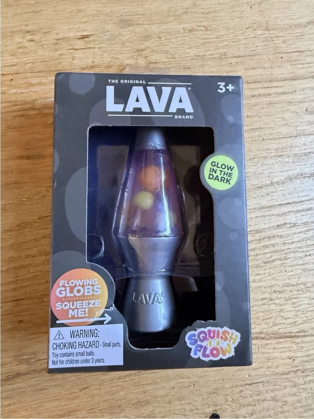 New Schylling Squish 'n Flow Original Lava Lamp Glow in Dark Squishy Toy Orange